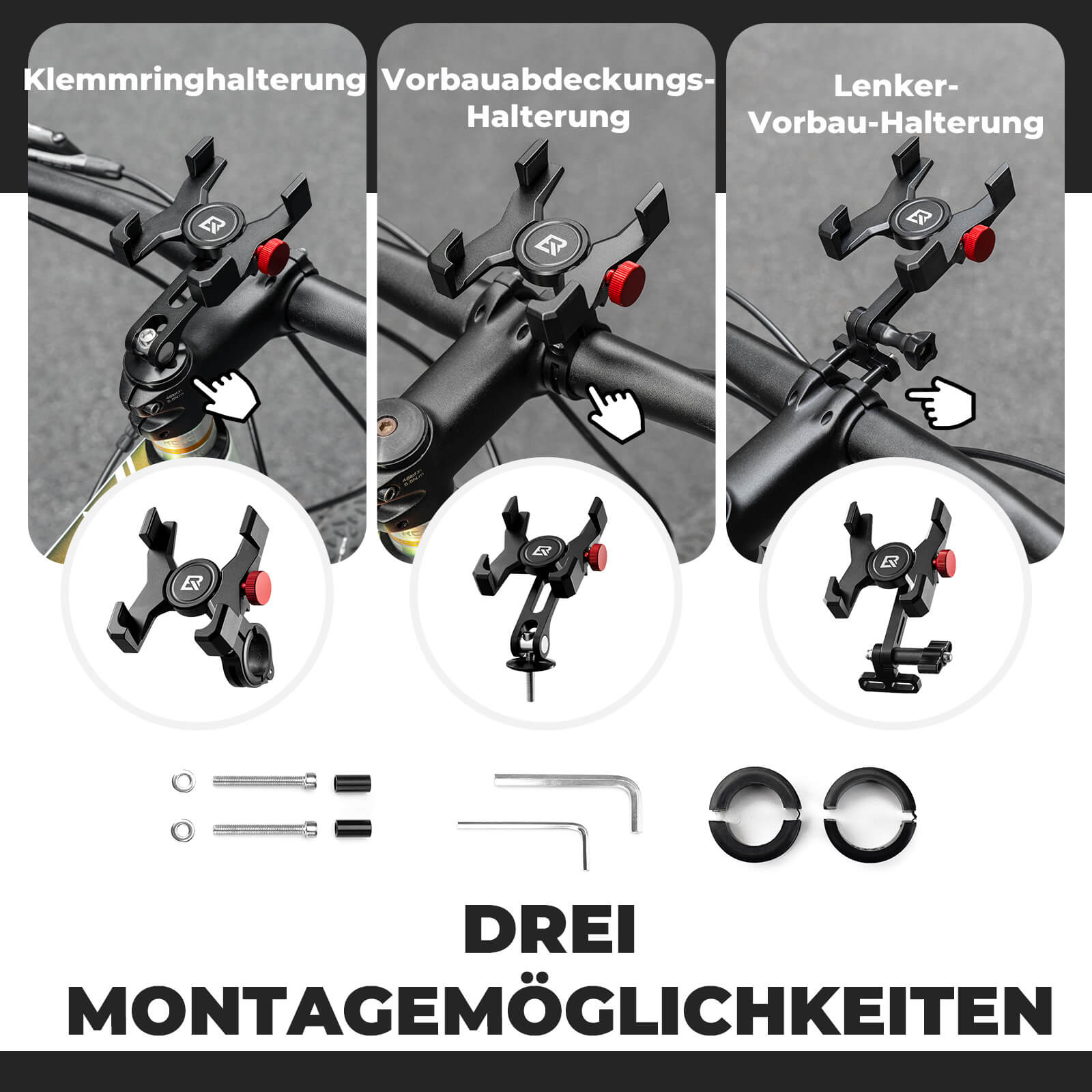 Fahrrad Handyhalterung 180° Drehbar für Handy 4.7~7.09" - Fahrrad Handyhalterung ROCKBROS - EU - NooMii