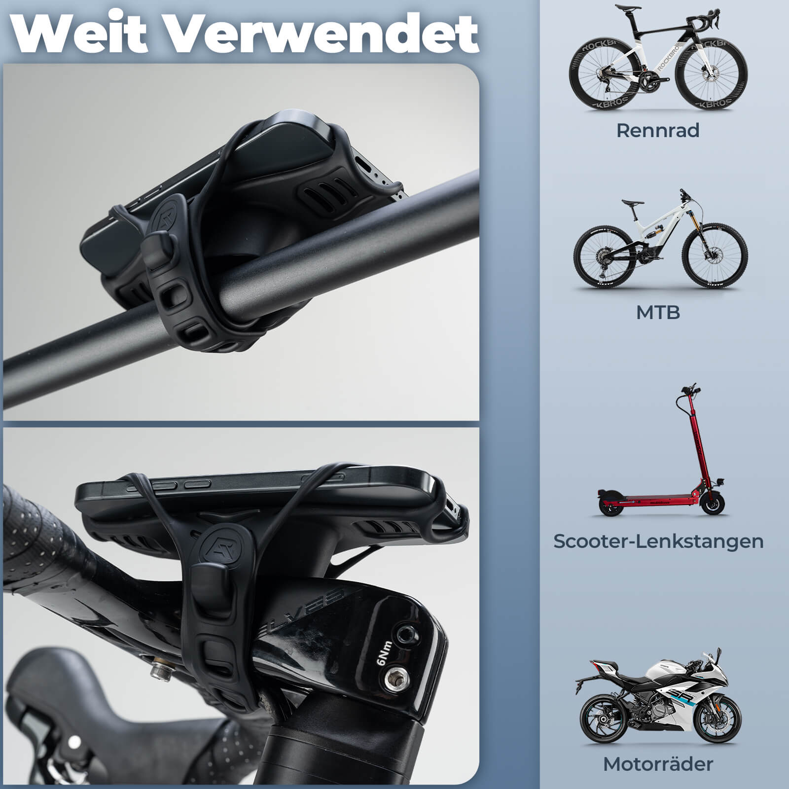 Fahrrad Handyhalterung Flexible Montage für Handy 4 - 7'' - Fahrrad Handyhalterung ROCKBROS - EU - NooMii