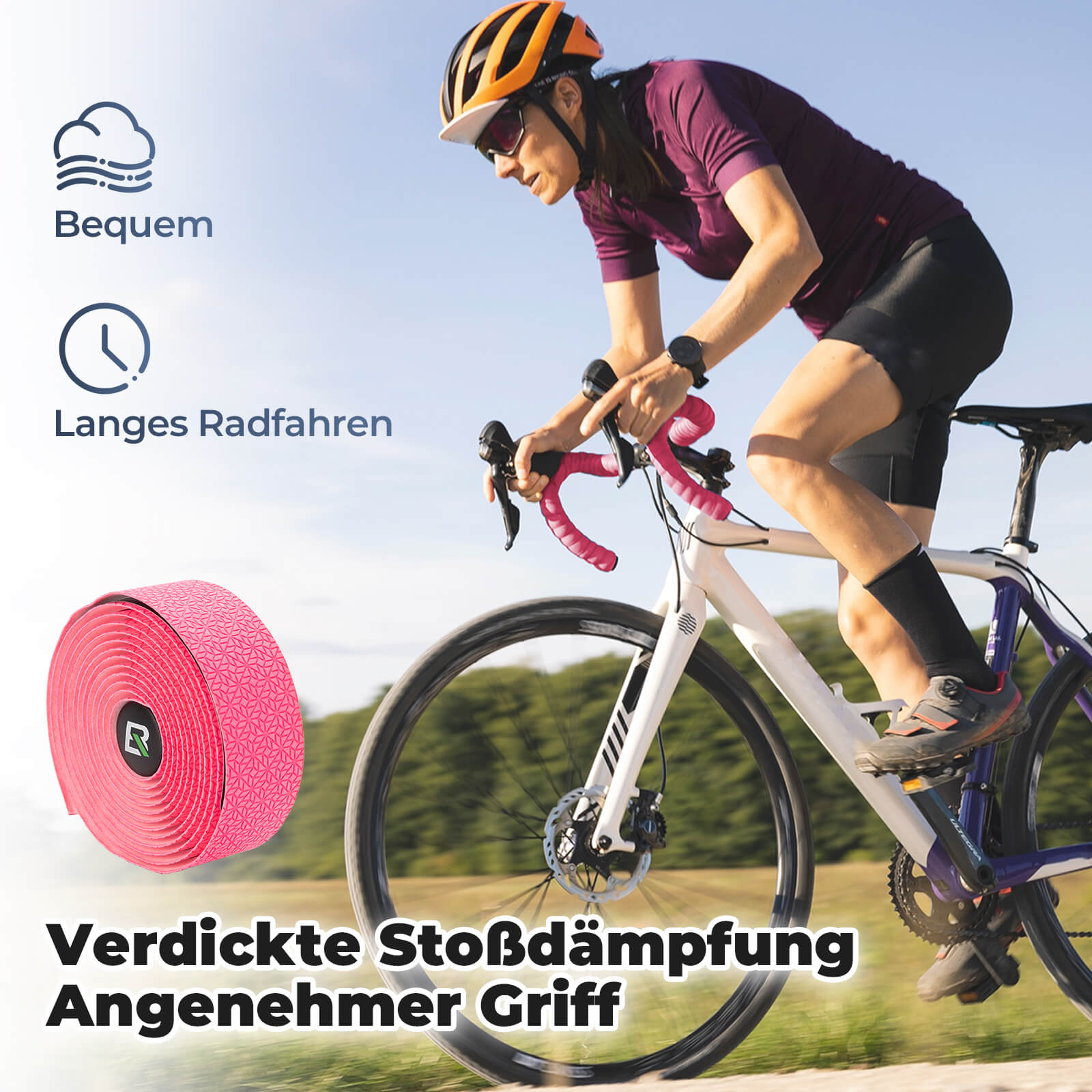 Fahrrad Lenkerband Griffband Lang 220cm für MTB Rennrad Vier Farben - Lenkerband ROCKBROS - EU - NooMii