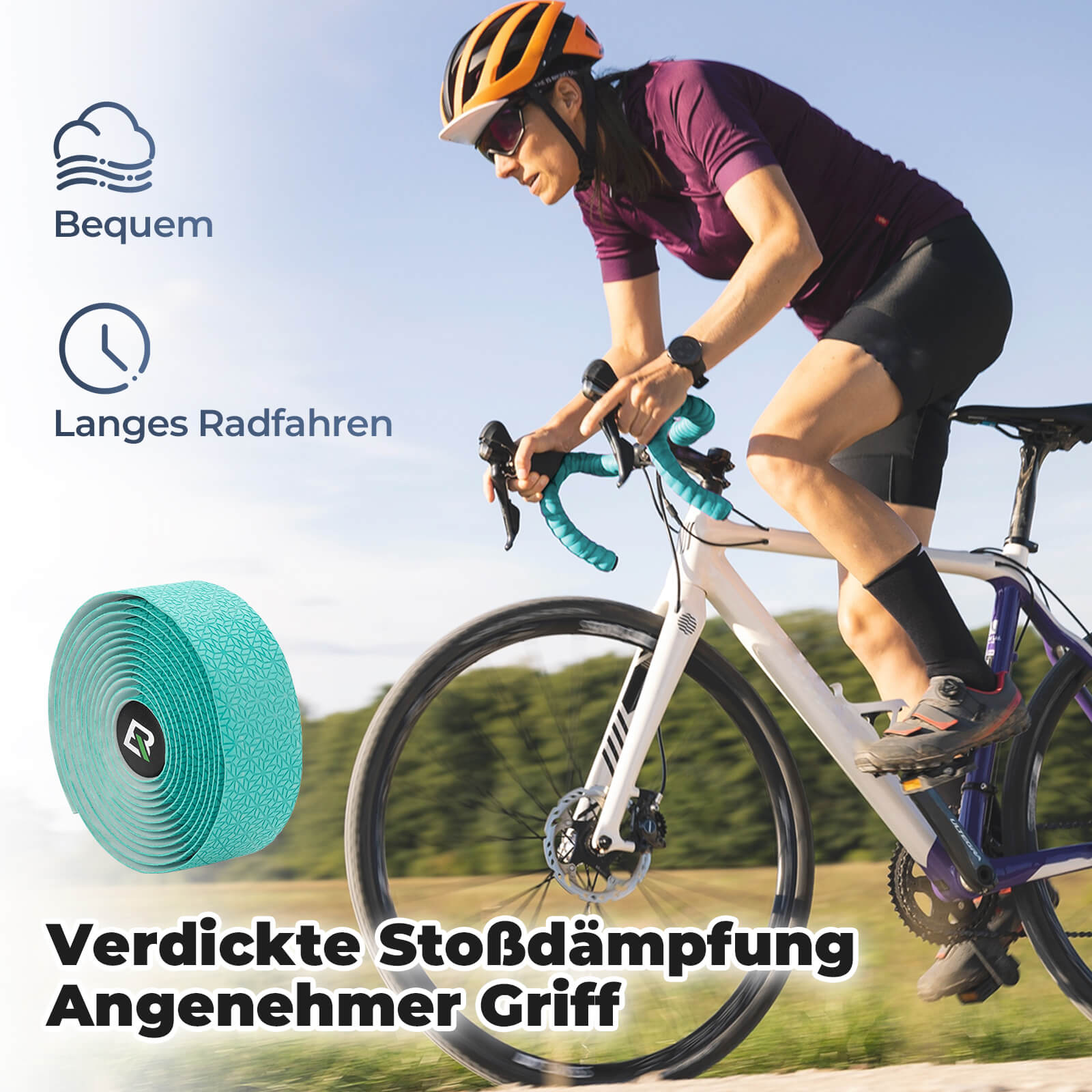 Fahrrad Lenkerband Griffband Lang 220cm für MTB Rennrad Vier Farben - Lenkerband ROCKBROS - EU - NooMii