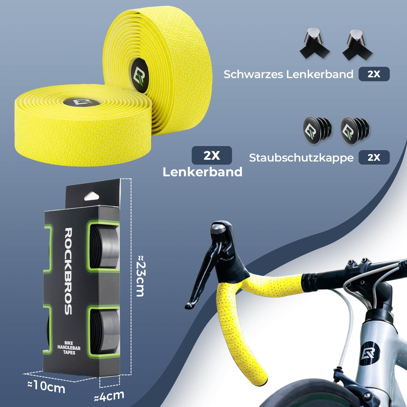 Fahrrad Lenkerband Griffband Lang 220cm für MTB Rennrad Vier Farben - Lenkerband ROCKBROS - EU - NooMii
