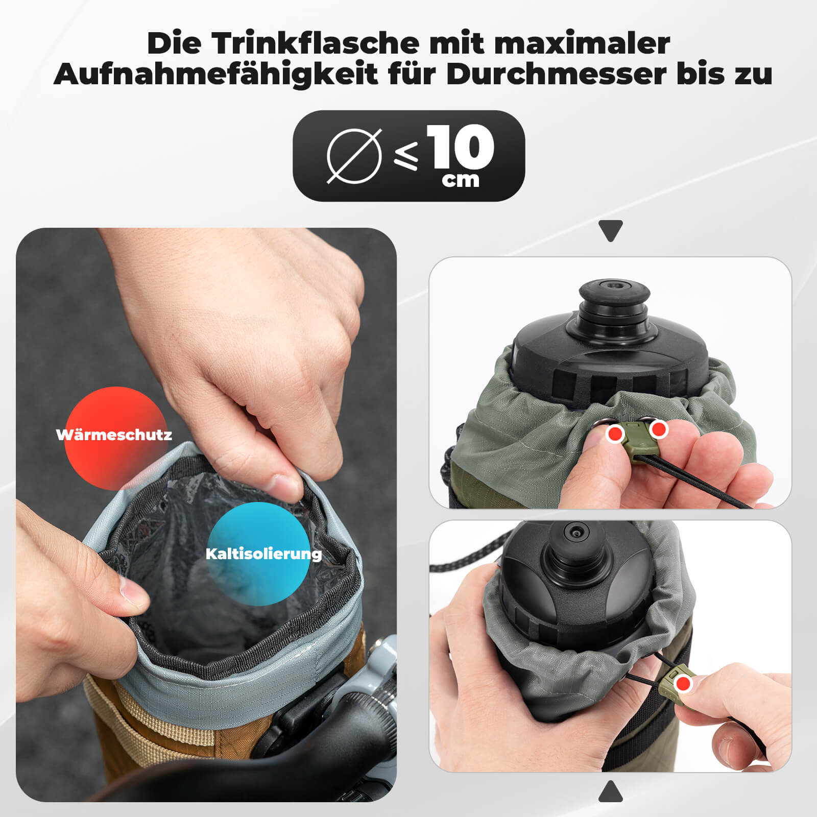Fahrrad Lenkertasche 1.2L für Trinkflaschen Ø10 cm - Fahrradtaschen ROCKBROS - EU - NooMii