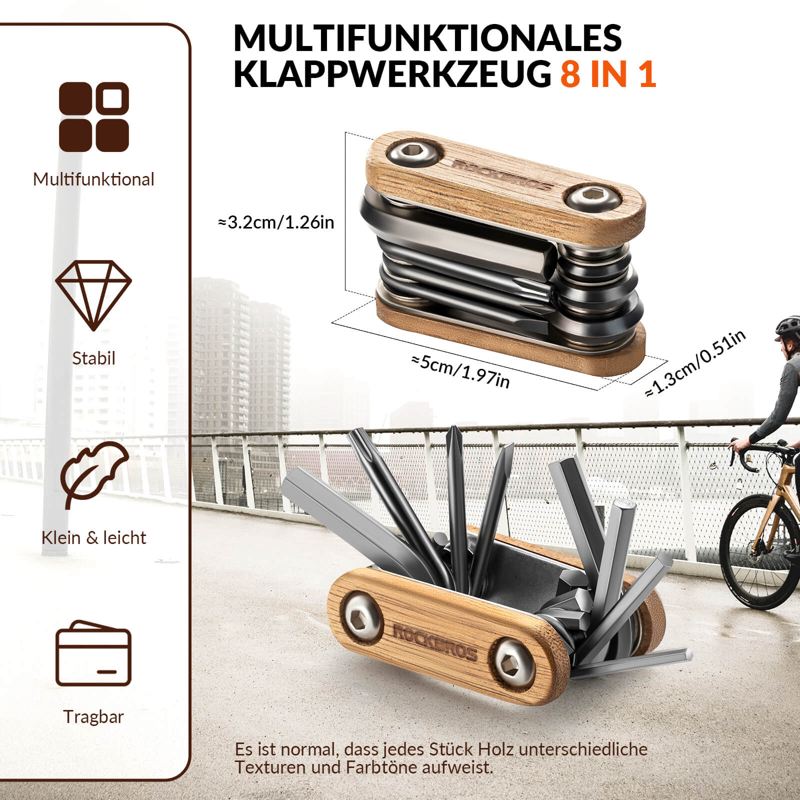 Fahrrad Multifunktionswerkzeug 8 in 1 Reparaturset - Werkzeuge ROCKBROS - EU - NooMii