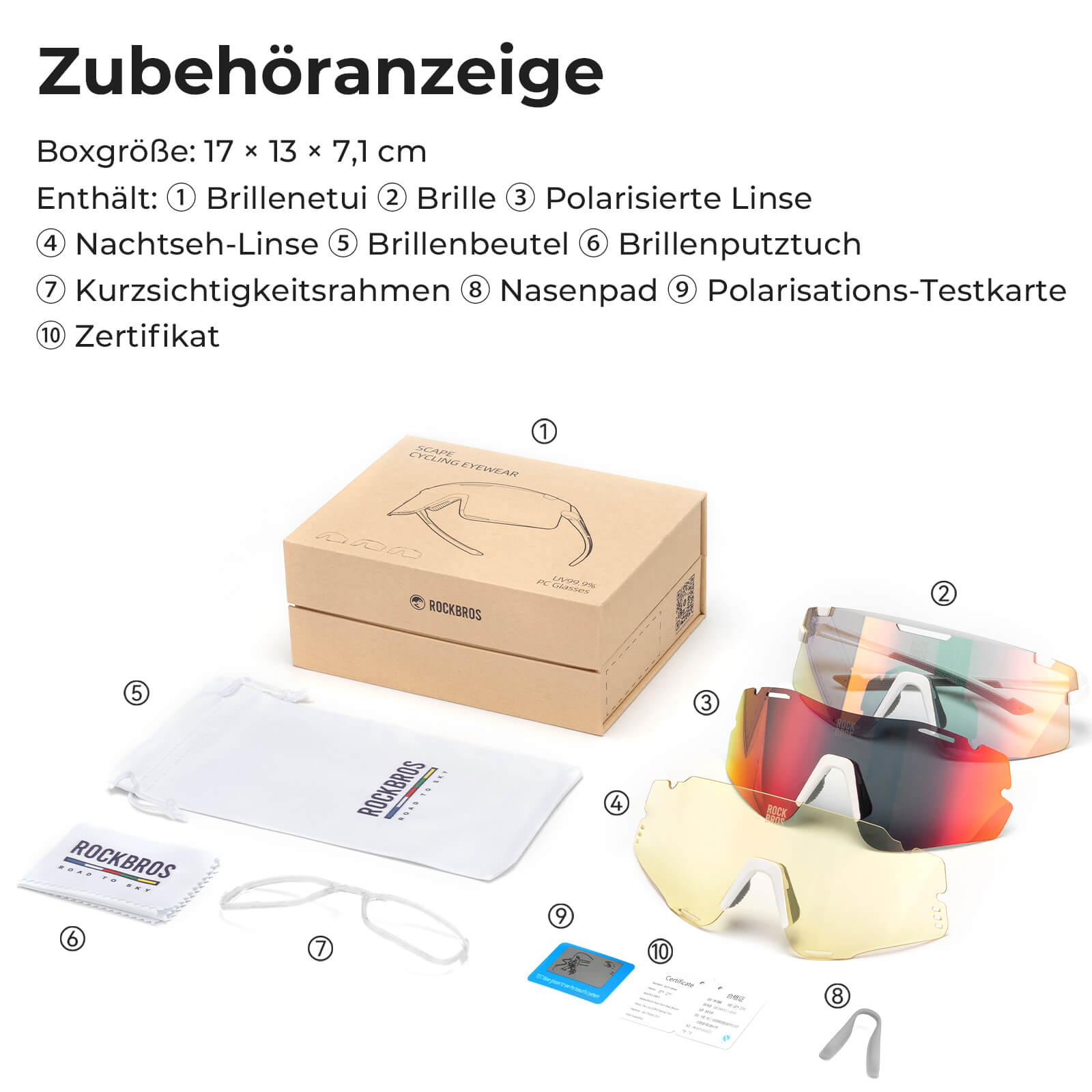 Fahrradbrille Drei - Gläser Konfigurationssystem - BOUNDLESS Serie - Fahrradbrille ROCKBROS - EU - NooMii