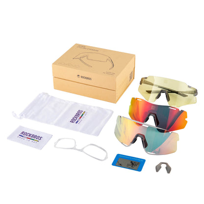 Fahrradbrille Drei - Gläser Konfigurationssystem - BOUNDLESS Serie - Fahrradbrille ROCKBROS - EU - NooMii