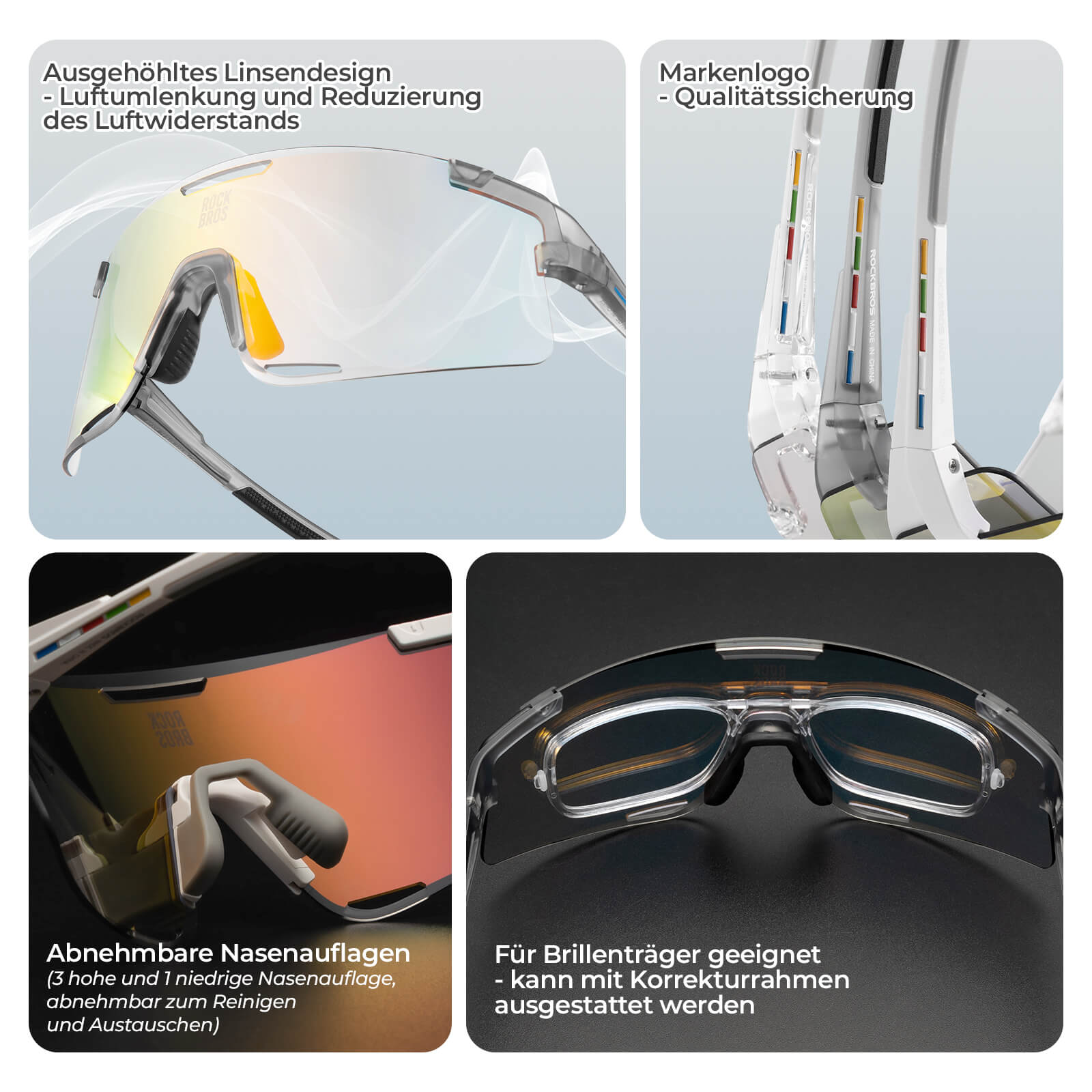 Fahrradbrille Drei - Gläser Konfigurationssystem - BOUNDLESS Serie - Fahrradbrille ROCKBROS - EU - NooMii