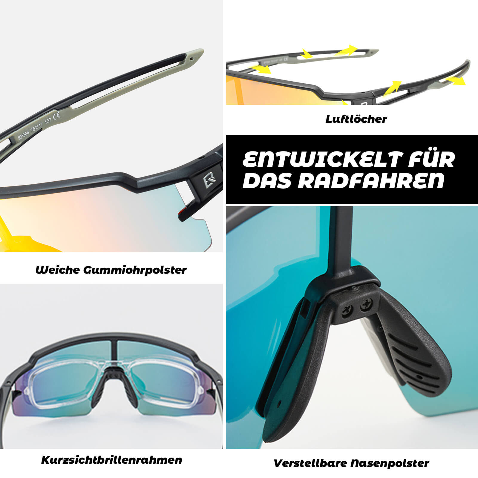 Fahrradbrille Photochromatisch Sonnenbrille UV400 - Schutz - Fahrradbrille ROCKBROS - EU - NooMii