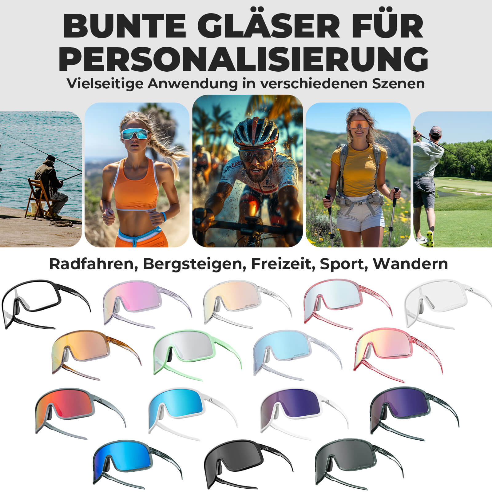 Fahrradbrille Polarisiert Sonnenbrille UV400 - Schutz – SHOWDOW Serie - Fahrradbrille ROCKBROS - EU - NooMii