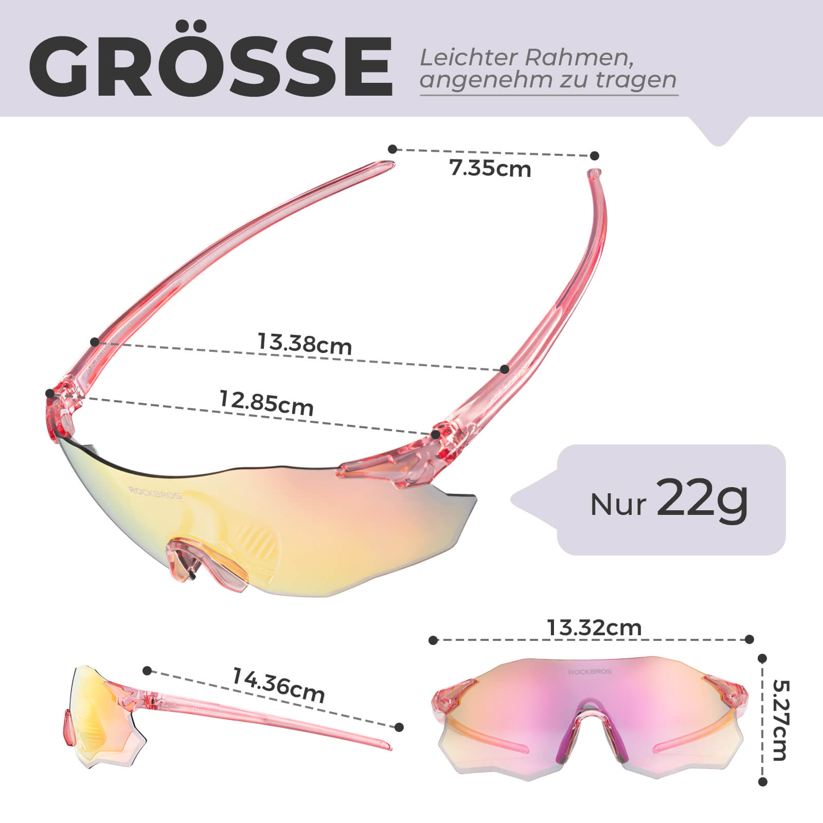 Fahrradbrille Selbsttönend UV400 - Schutz Ohne Rahmen - SWIFT - Fahrradbrille ROCKBROS - EU - NooMii