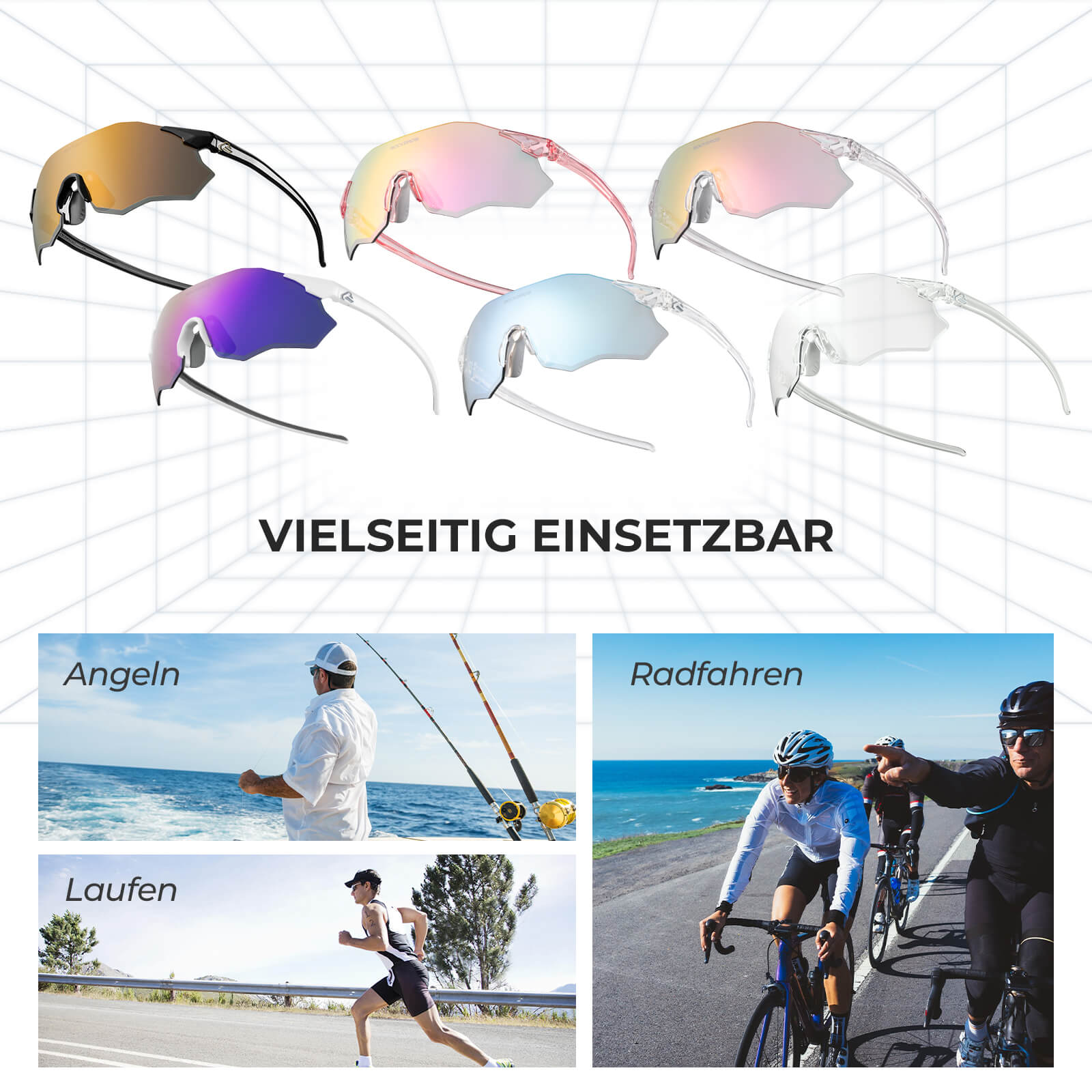 Fahrradbrille Verspiegelte Gläser UV400 - Schutz Ohne Rahmen - SWIFT - Fahrradbrille ROCKBROS - EU - NooMii