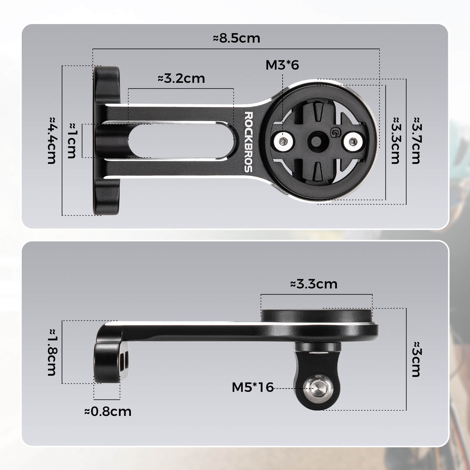 Fahrradcomputer Halterung Kompatibel mit Garmin/Bryton/GPS Fahrradlicht - Fahrrad Handyhalterung ROCKBROS - EU - NooMii