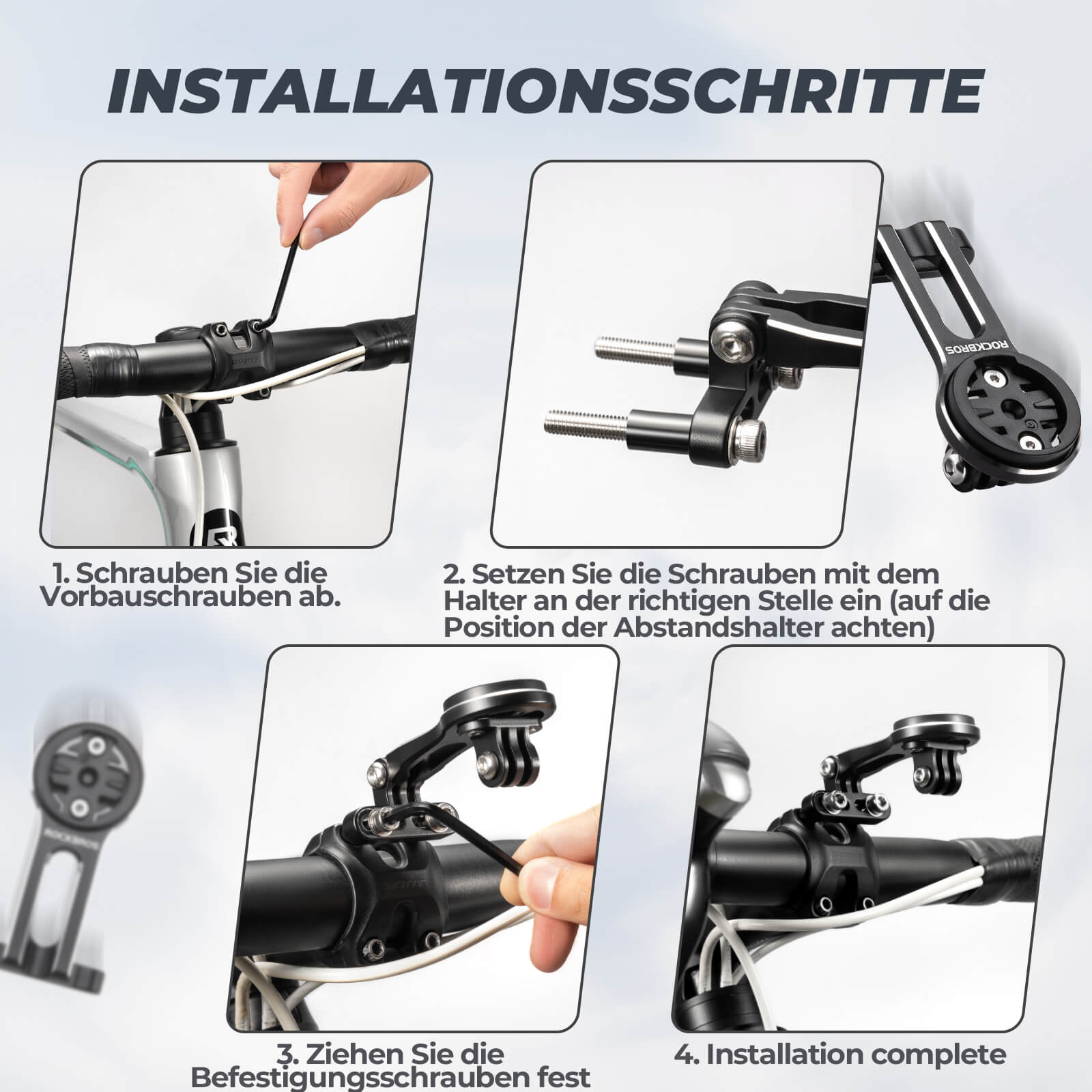 Fahrradcomputer Halterung Kompatibel mit Garmin/Bryton/GPS Fahrradlicht - Fahrrad Handyhalterung ROCKBROS - EU - NooMii