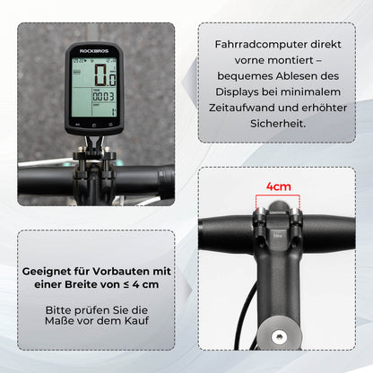Fahrradcomputer Halterung Kompatibel mit Garmin/Bryton/GPS Fahrradlicht - Fahrrad Handyhalterung ROCKBROS - EU - NooMii