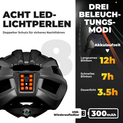 Fahrradhelm mit Rücklicht 55 - 60cm - Fahrradhelme ROCKBROS - EU - NooMii