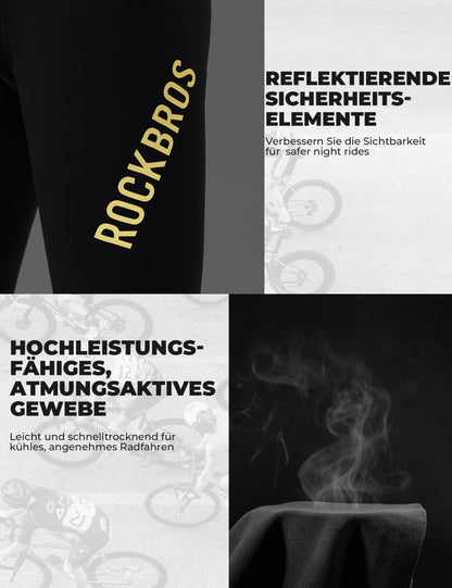 Fahrradhose Lang Gepolstert Nahtlos Schnelltrocknend Herren - Fahrradhose ROCKBROS - EU - NooMii