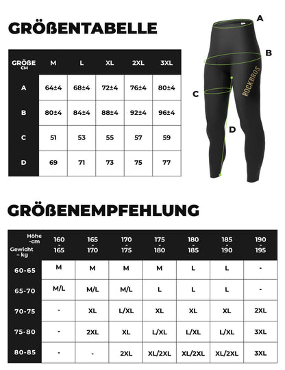 Fahrradhose Lang Gepolstert Nahtlos Schnelltrocknend Herren - Fahrradhose ROCKBROS - EU - NooMii
