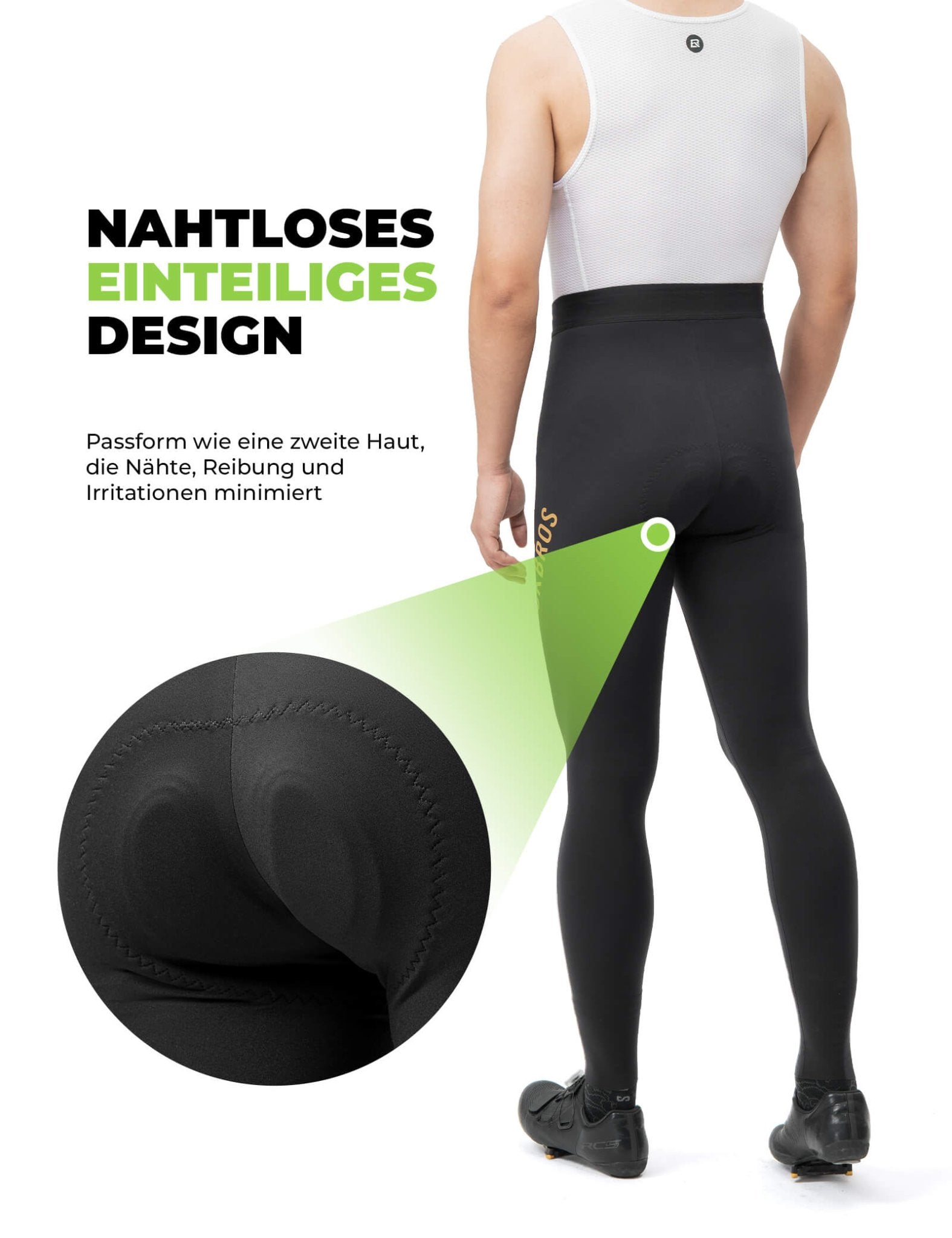 Fahrradhose Lang Gepolstert Nahtlos Schnelltrocknend Herren - Fahrradhose ROCKBROS - EU - NooMii