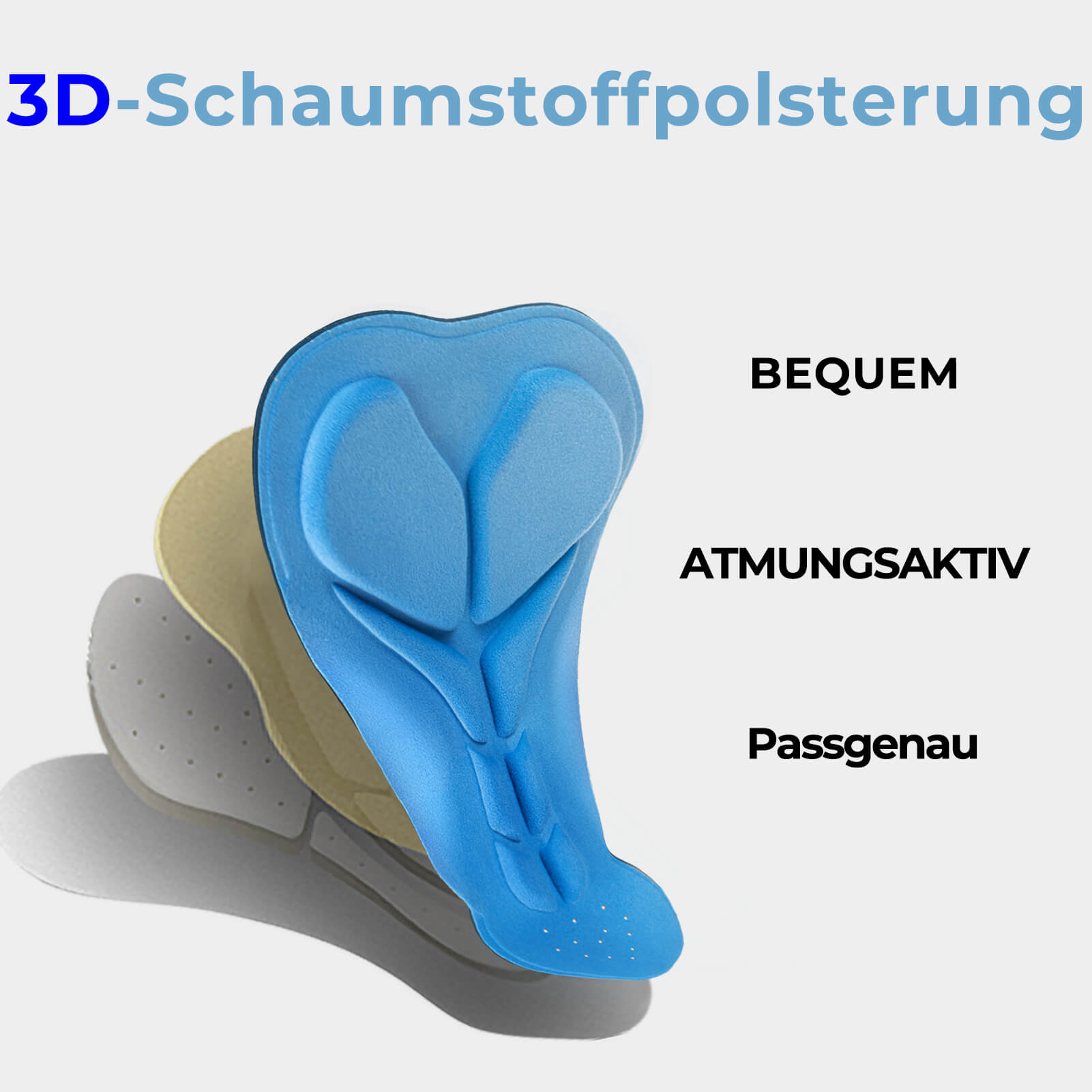 Fahrradhose mit 3D - Polster Atmungsaktiv Elastisch Reflektierend - Fahrradhose ROCKBROS - EU - NooMii