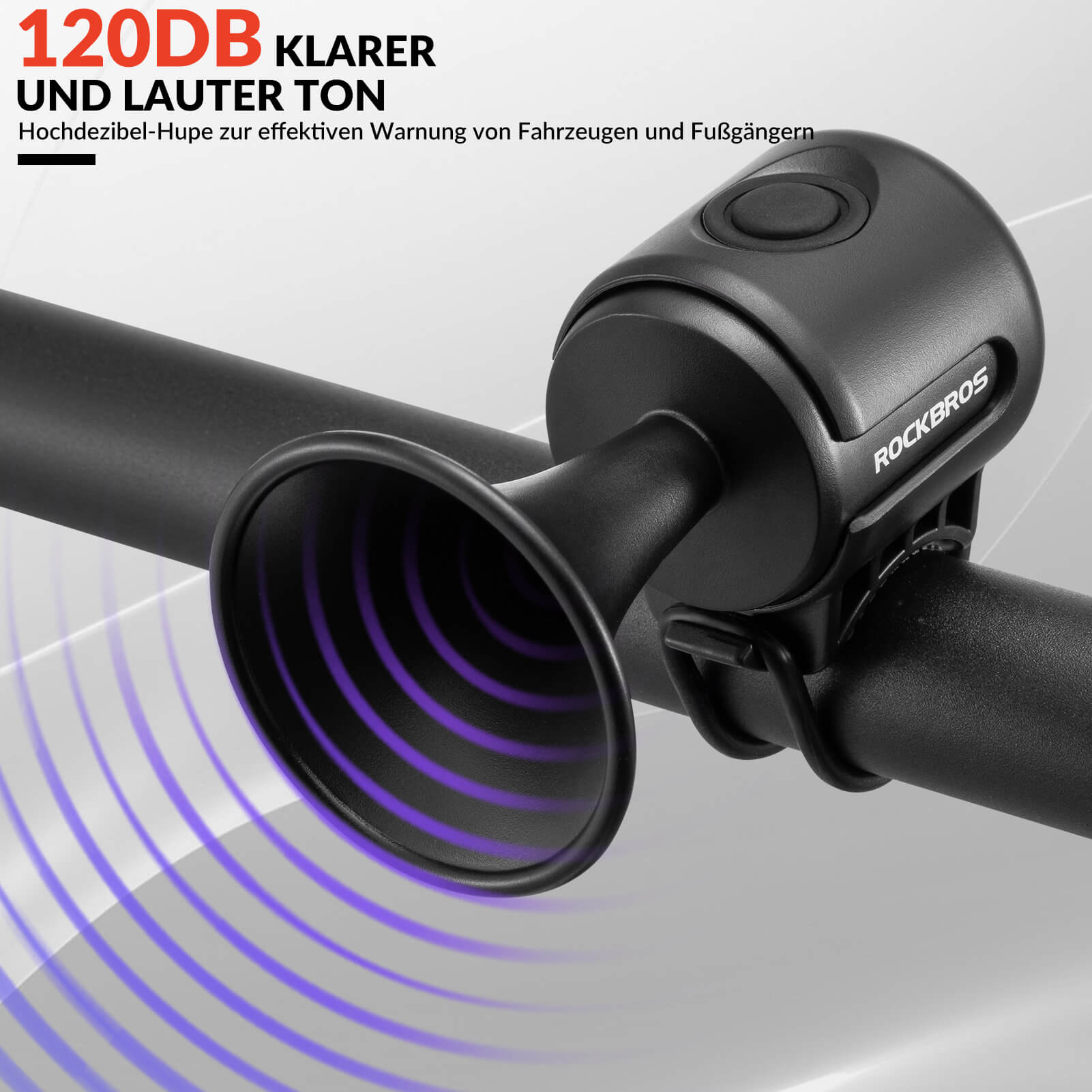 Fahrradklingel Elektrisch 120dB Ton IPX4 Wasserschutz Kinder/Erwachsene - Fahrradklingel ROCKBROS - EU - NooMii