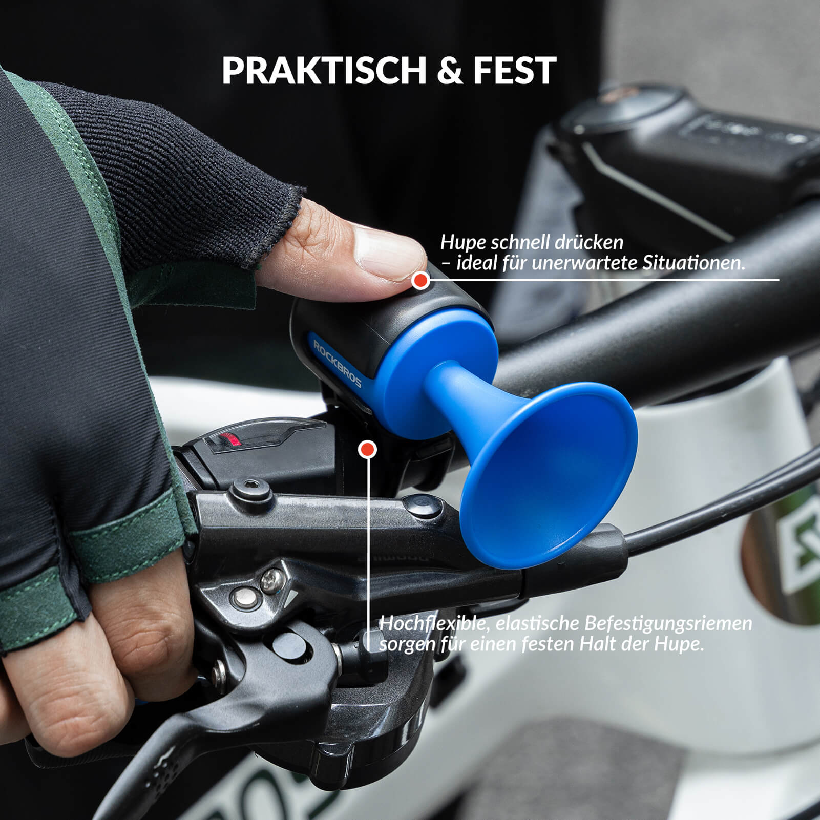 Fahrradklingel Elektrisch 120dB Ton IPX4 Wasserschutz Kinder/Erwachsene - Fahrradklingel ROCKBROS - EU - NooMii