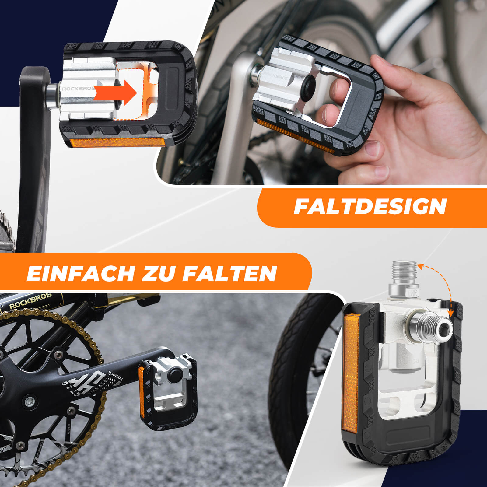 Fahrradpedale Faltbar Klapppedale 9/16" - Fahrradpedale ROCKBROS - EU - NooMii
