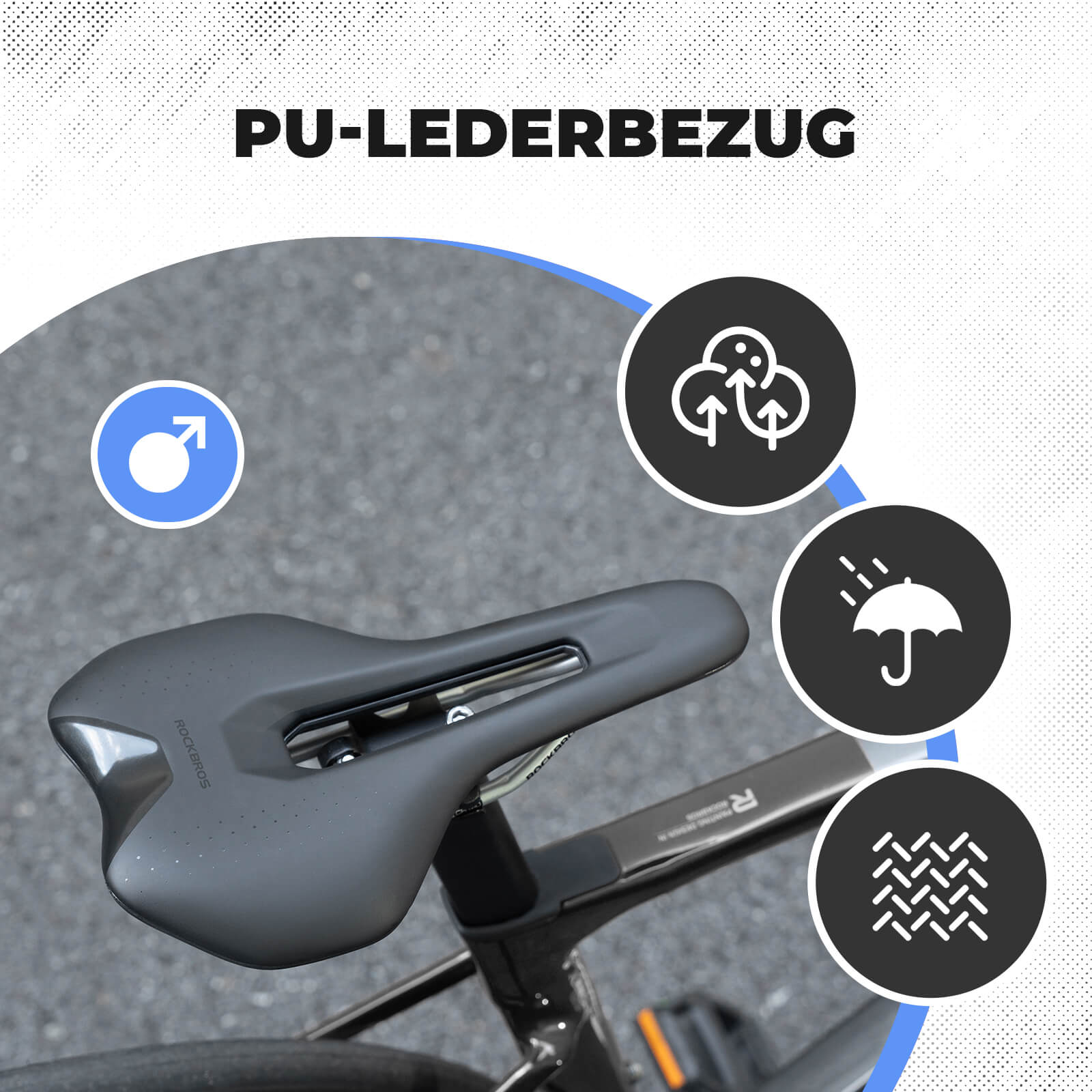 Fahrradsattel Ergonomisch Wasserdicht Atmungsaktiv Herren - Fahrradsattel ROCKBROS - EU - NooMii