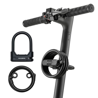 Fahrradschloss Zahlenschloss U - Bügelschloss mit Kabel ca. 1.1m - Fahrradschloss ROCKBROS - EU - NooMii