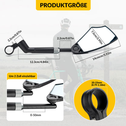 Fahrradspiegel Rückspiegel 360°Drehbar Klappbar für Lenker 20–23mm - Fahrradspiegel ROCKBROS - EU - NooMii