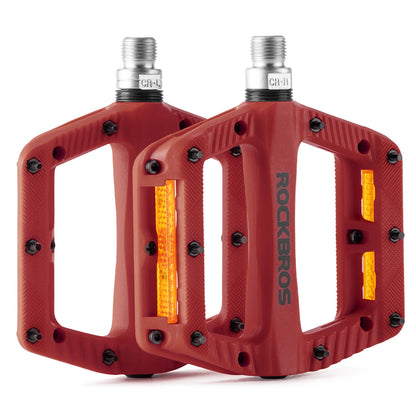 Flat Fahrradpedale Rutschfest mit Reflektorstreifen - Fahrradpedale ROCKBROS - EU - NooMii