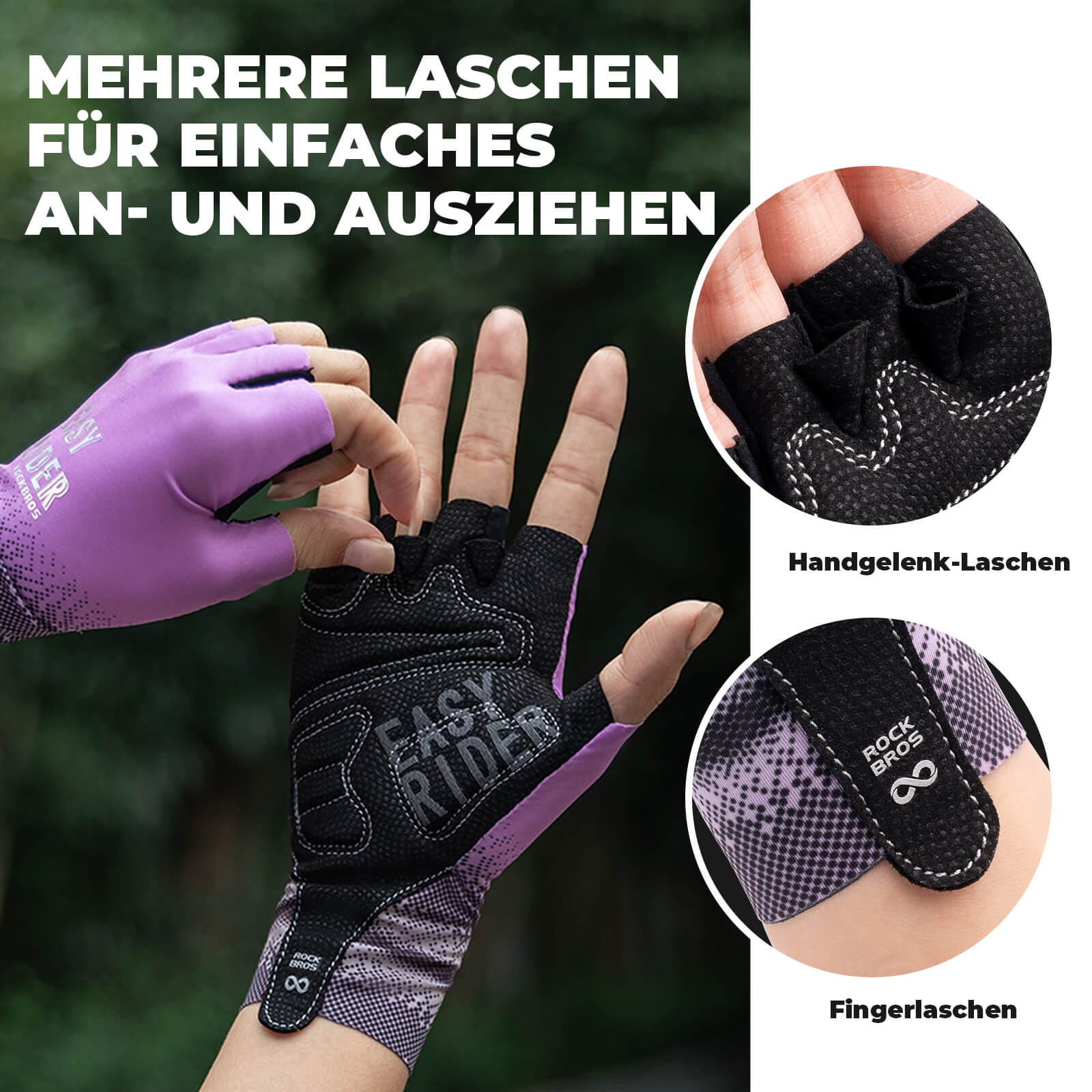 Halbfinger - Fahrradhandschuhe Atmungsaktiv Rutschfest Sommer - Fahrradhandschuhe ROCKBROS - EU - NooMii