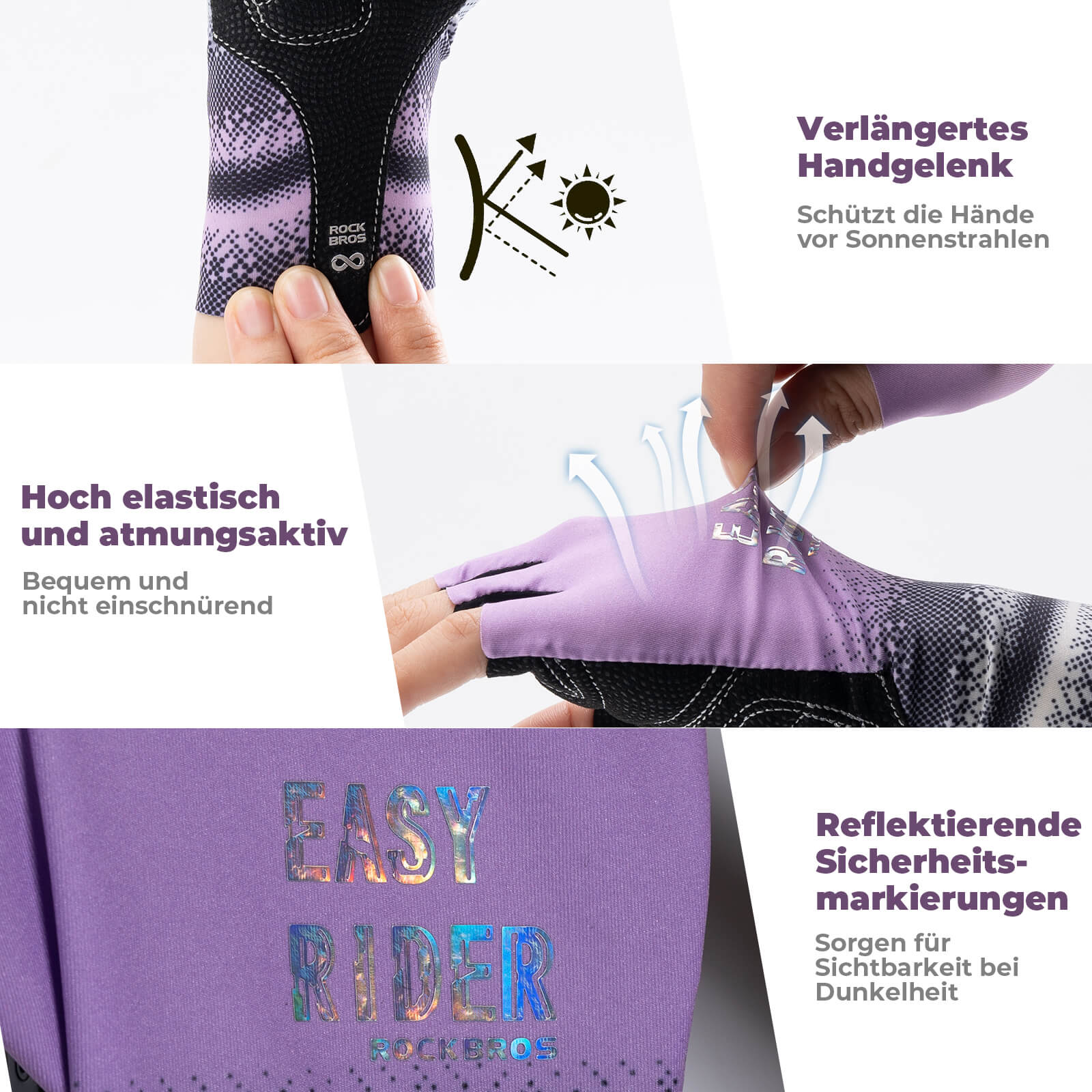 Halbfinger - Fahrradhandschuhe Atmungsaktiv Rutschfest Sommer - Fahrradhandschuhe ROCKBROS - EU - NooMii