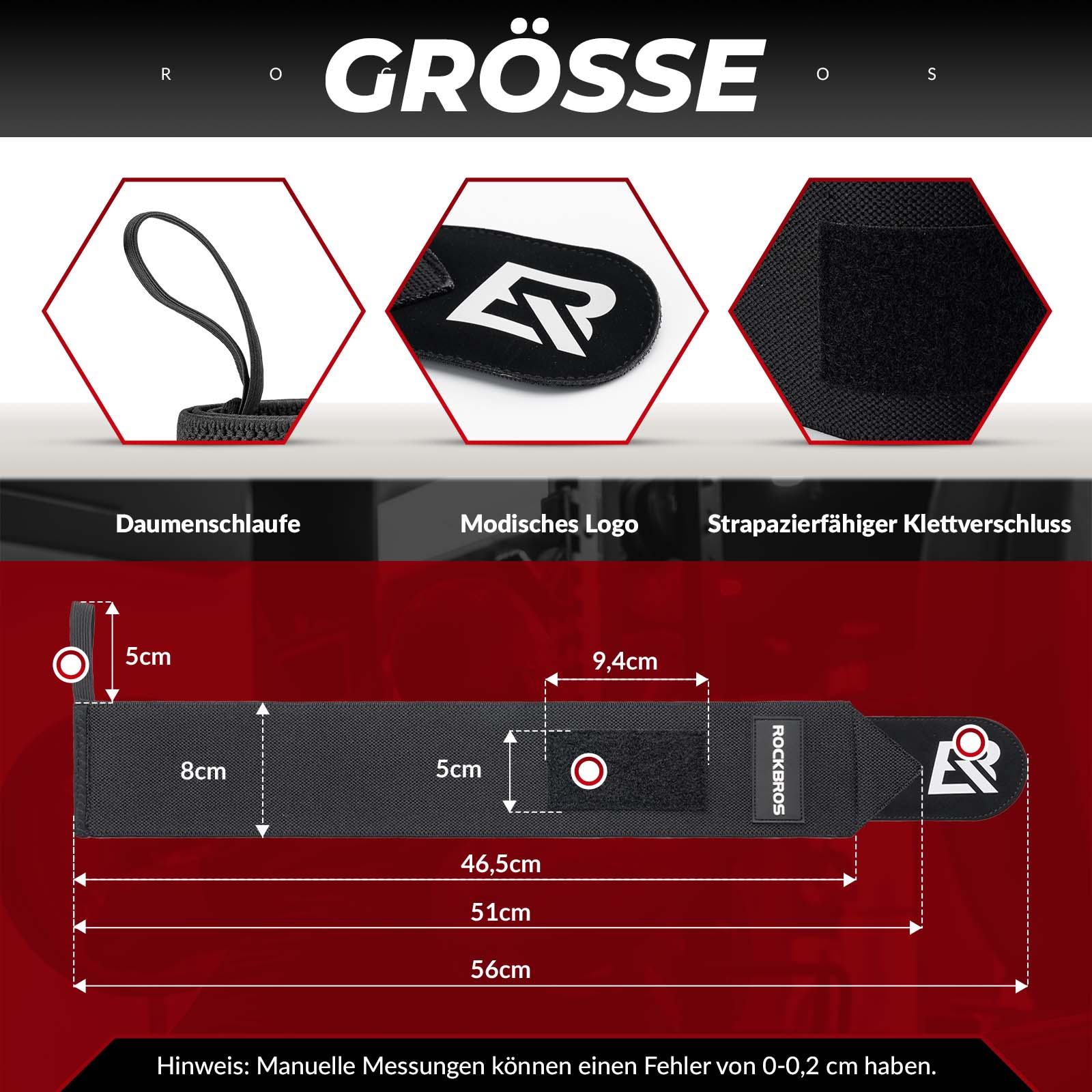 Handgelenkbandage 1 Paar Atmungsaktive Zughilfen für Training & Fitness - Reflektorbänder ROCKBROS - EU - NooMii