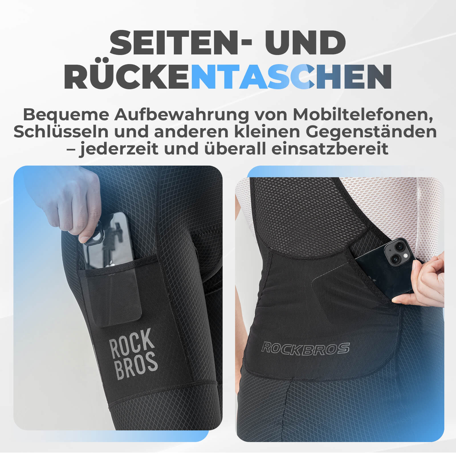 Herren Fahrrad Trägerhose mit Sitzpolster Atmungsaktiv Sommer - Fahrradhose ROCKBROS - EU - NooMii
