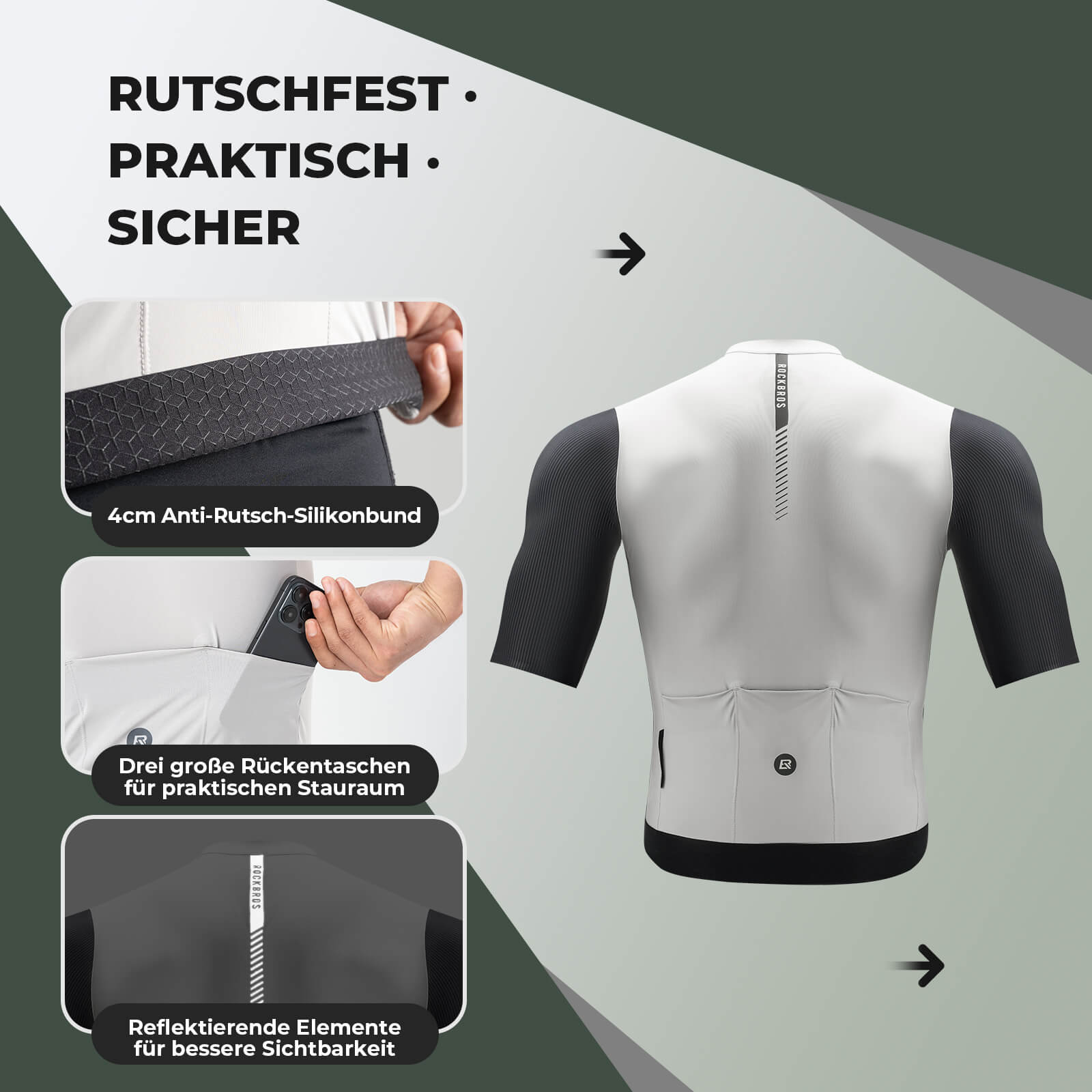 Herren Kurzarm Fahrradtrikot Schnelltrocken Atmungsaktiv Sommer - Fahrradtrikot ROCKBROS - EU - NooMii