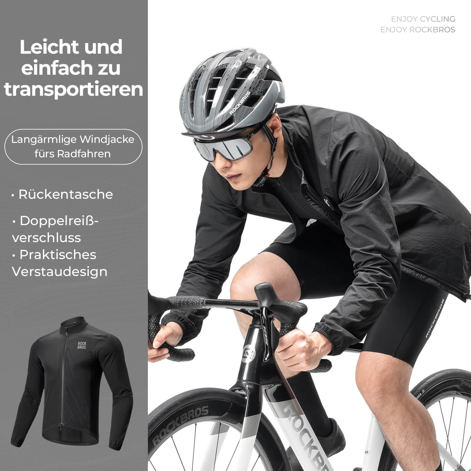 Herren Leichte Fahrradjacke Atmungsaktiv Frühling/Sommer - Fahrradjacke ROCKBROS - EU - NooMii