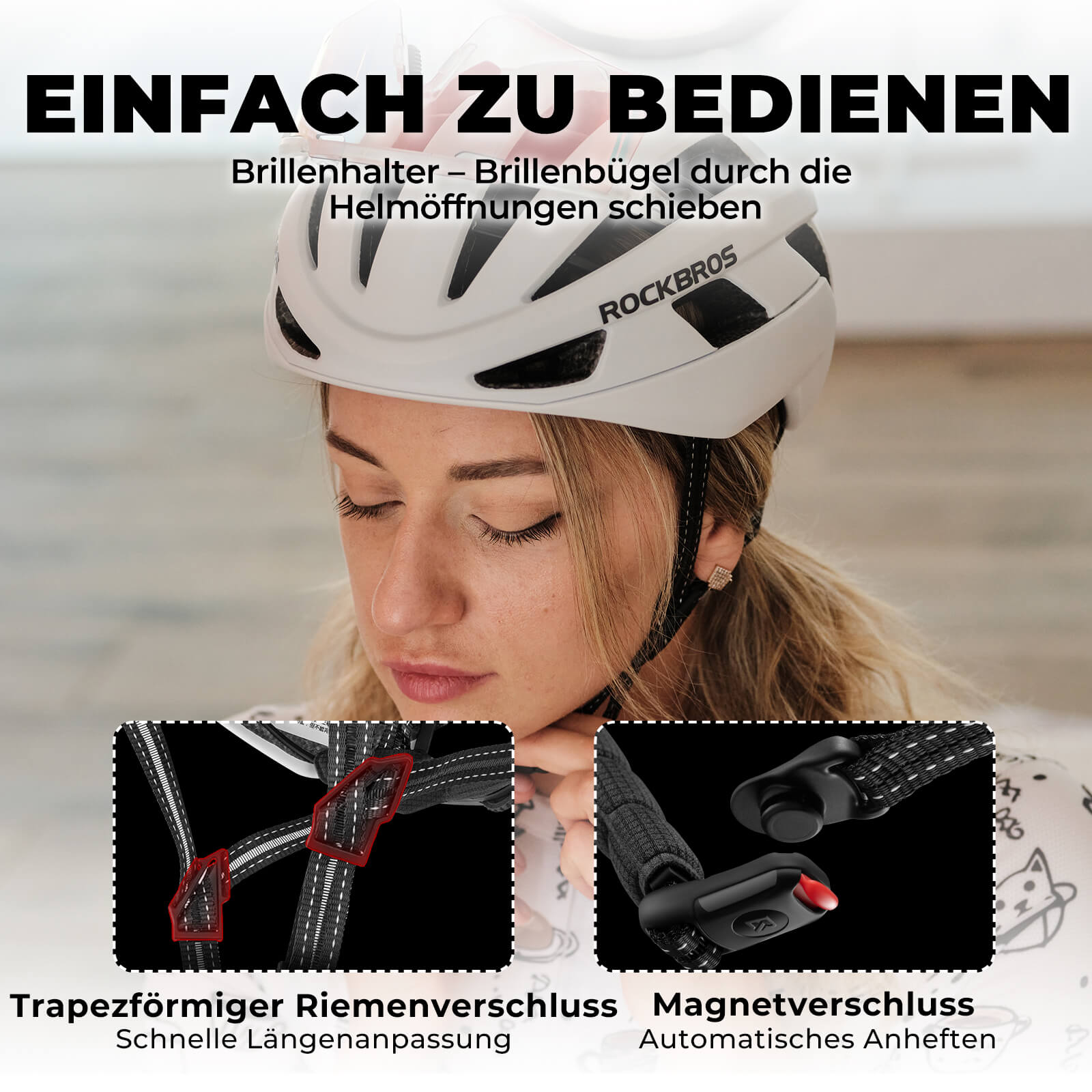 Integrierter Fahrradhelm Stoßfest Verstellbar - Fahrradhelme ROCKBROS - EU - NooMii