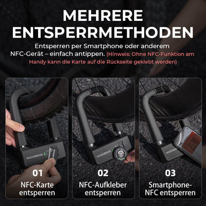 Intelligentes NFC Fahrradschloss Wasserdicht - Fahrradschloss ROCKBROS - EU - NooMii