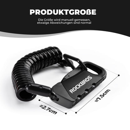 Kabelschloss Zahlenschloss Helmschloss 120cm Leicht - Fahrradschloss ROCKBROS - EU - NooMii