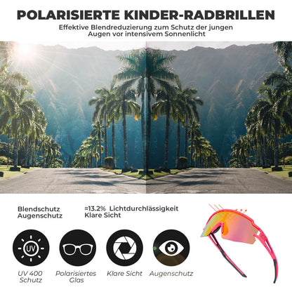 Kinder Fahrradbrille Polarisiert UV400 Schutz - Fahrradbrille ROCKBROS - EU - NooMii