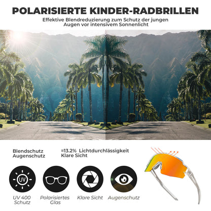 Kinder Fahrradbrille Polarisiert UV400 Schutz - Fahrradbrille ROCKBROS - EU - NooMii