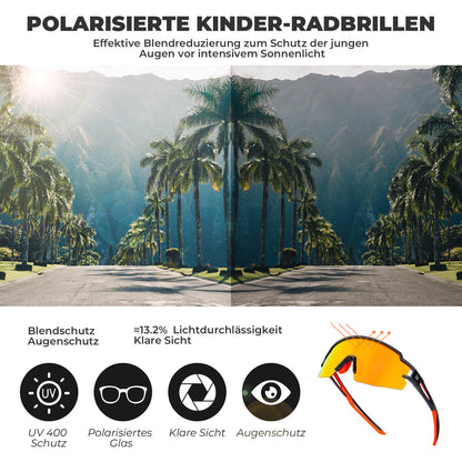 Kinder Fahrradbrille Polarisiert UV400 Schutz - Fahrradbrille ROCKBROS - EU - NooMii