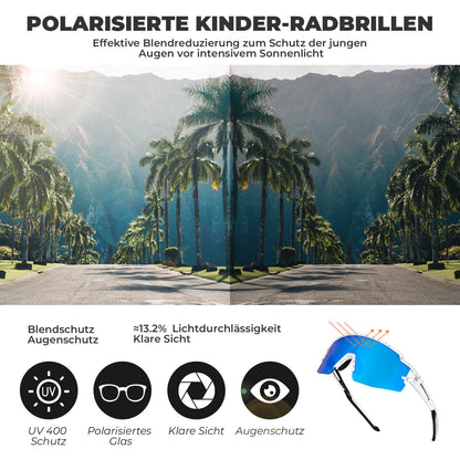 Kinder Fahrradbrille Polarisiert UV400 Schutz - Fahrradbrille ROCKBROS - EU - NooMii