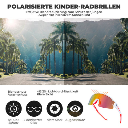 Kinder Fahrradbrille Polarisiert UV400 Schutz - Fahrradbrille ROCKBROS - EU - NooMii