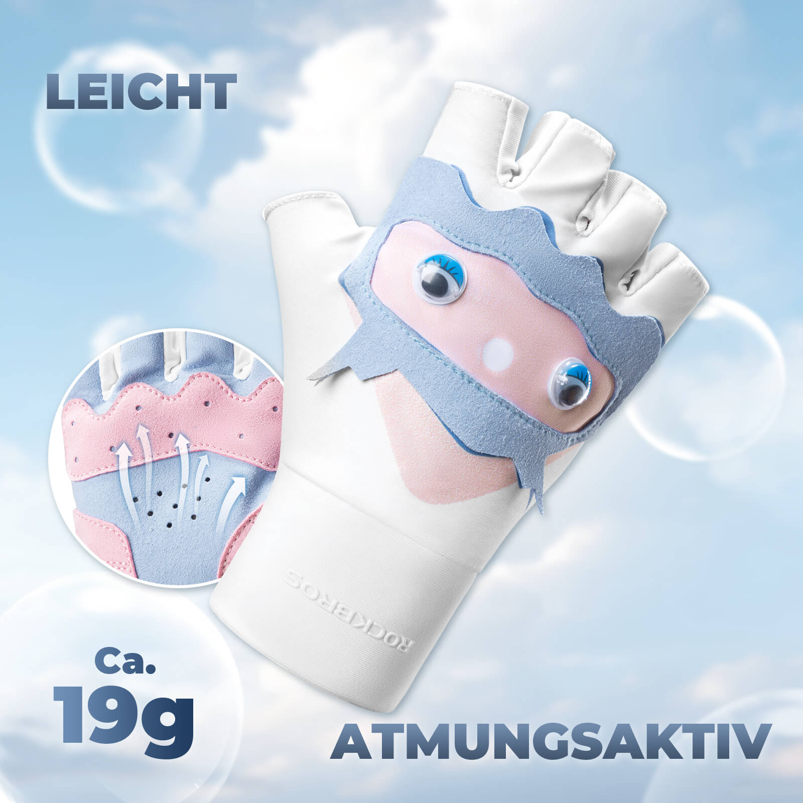 Kinder Halbfinger Fingerlose Fahrradhandschuhe - Fahrradhandschuhe ROCKBROS - EU - NooMii