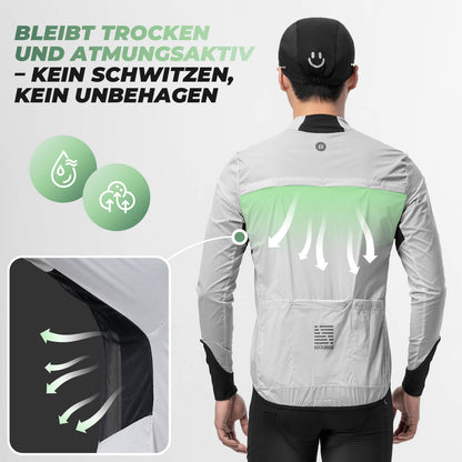 Leichte Fahrradjacke Atmungsaktiv Reflektierend Grau Herren - Fahrradjacke ROCKBROS - EU - NooMii