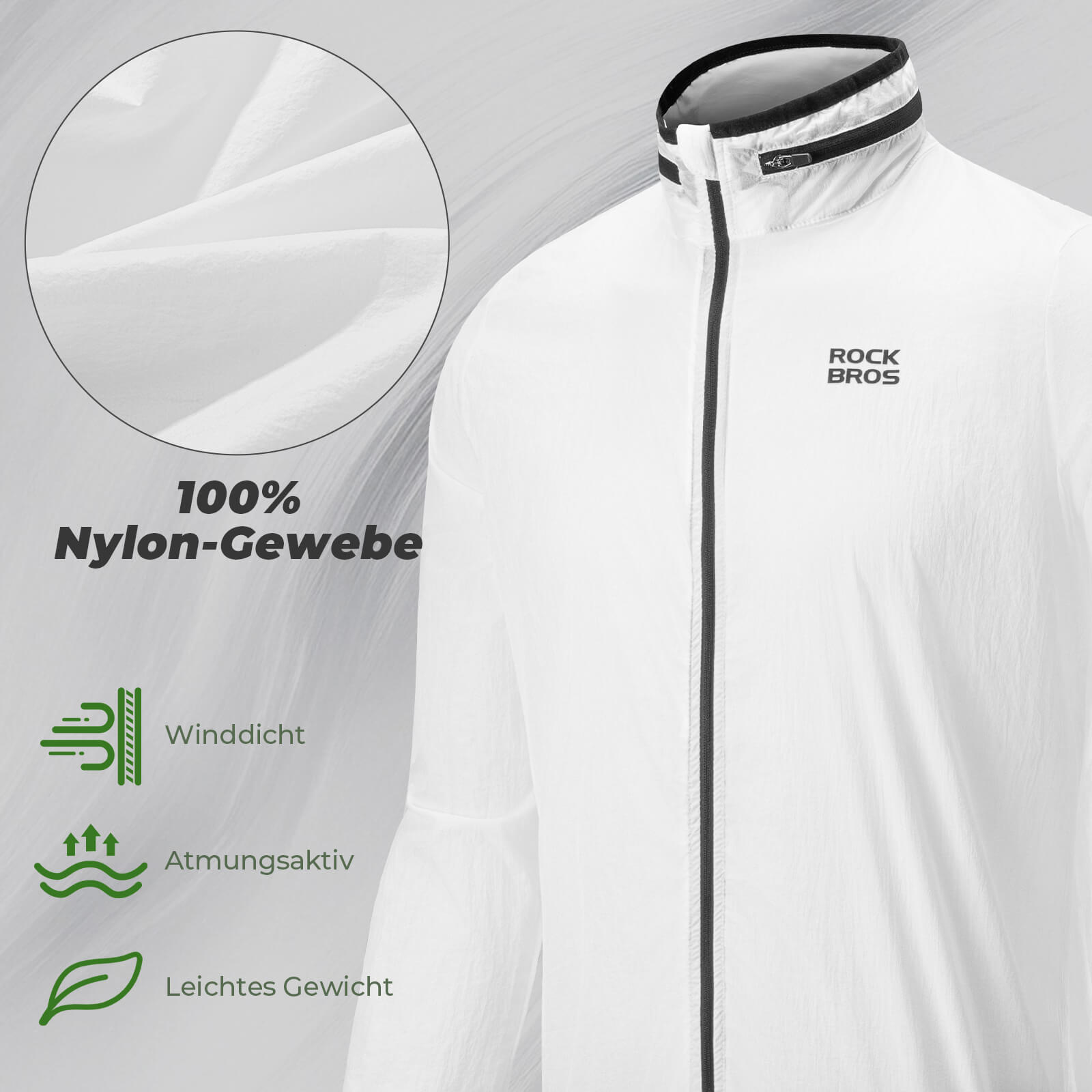 Leichte Fahrradjacke Nachleuchtend Faltbar Sommer Herren/Damen - Fahrradjacke ROCKBROS - EU - NooMii