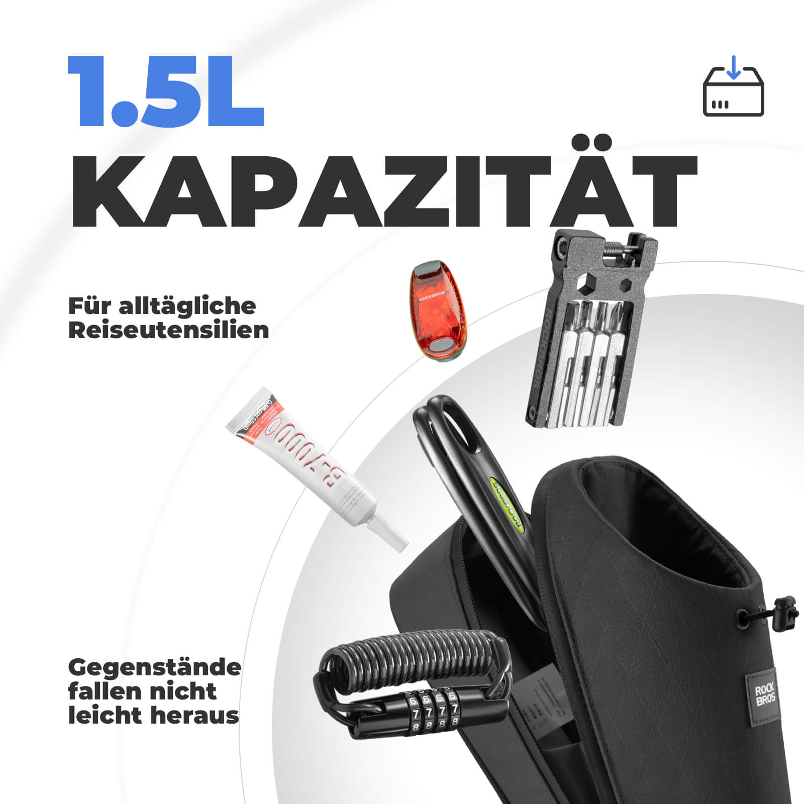 Lenkertasche Wasserflaschentasche 1.5L für Trinkflaschen Ø7 cm - Fahrradtaschen ROCKBROS - EU - NooMii