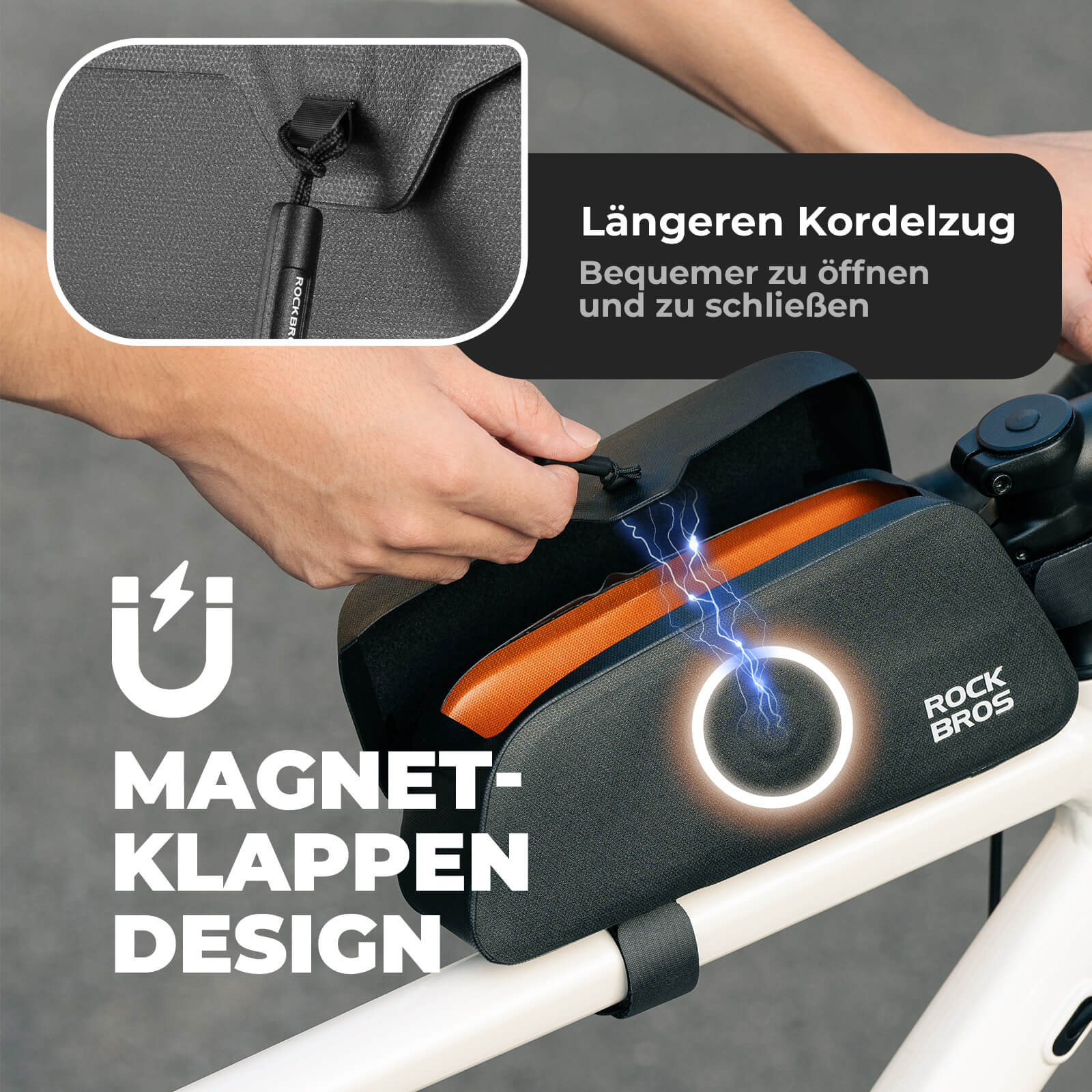 Magnetische Oberrohrtasche 100% Wasserdicht - Fahrradtaschen ROCKBROS - EU - NooMii