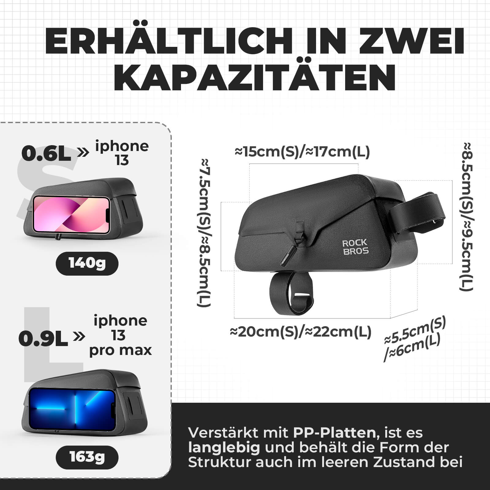 Magnetische Oberrohrtasche 100% Wasserdicht - Fahrradtaschen ROCKBROS - EU - NooMii