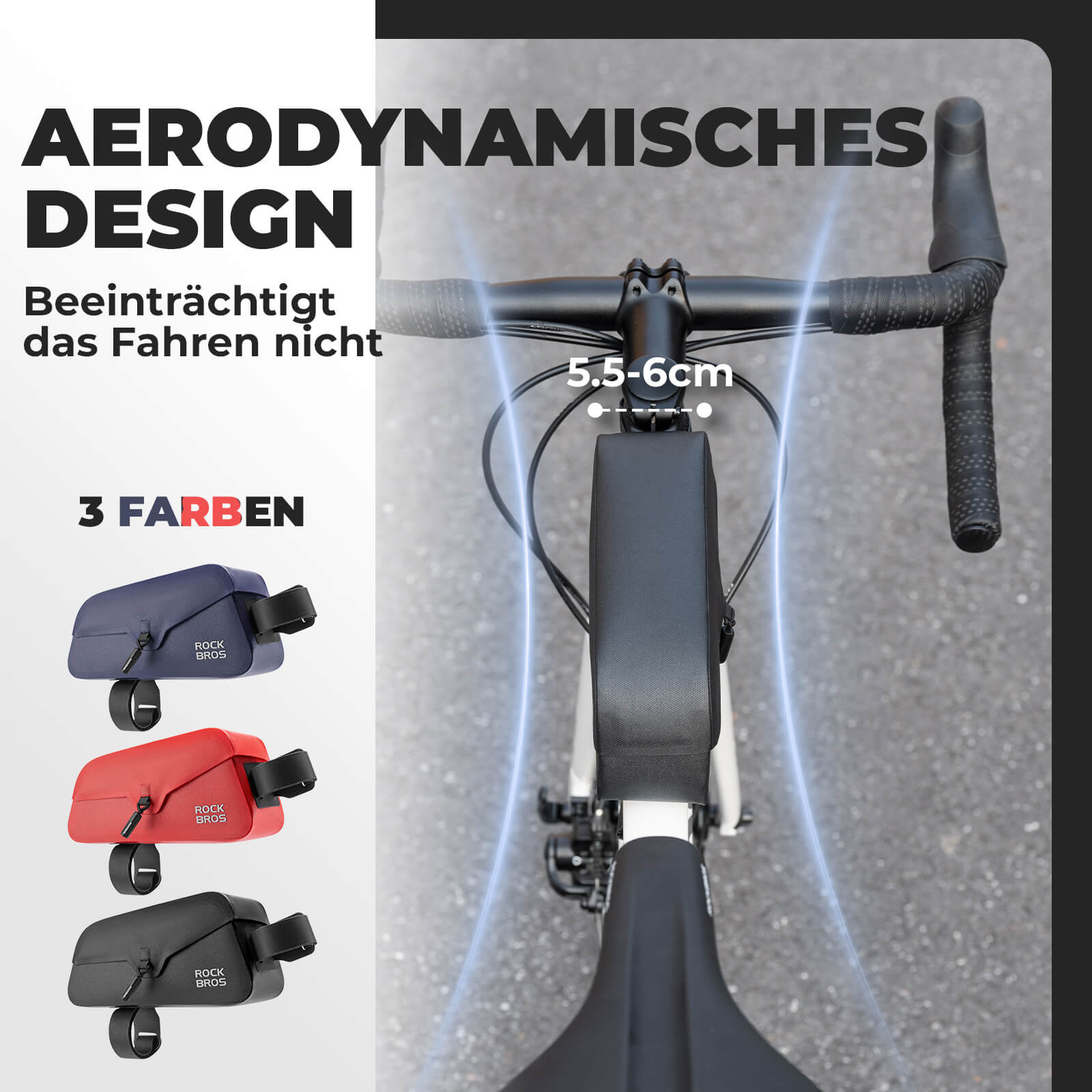 Magnetische Oberrohrtasche 100% Wasserdicht - Fahrradtaschen ROCKBROS - EU - NooMii